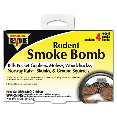 Bonide (BND61110)  Revenge Rodent Smoke Bombs Mole and Gopher Killer Poison Repellent Trap Pack of 4