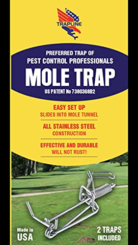 Mole Trap by Trapline Products 4Pack Premium Quality Stainless Steel Made in USA