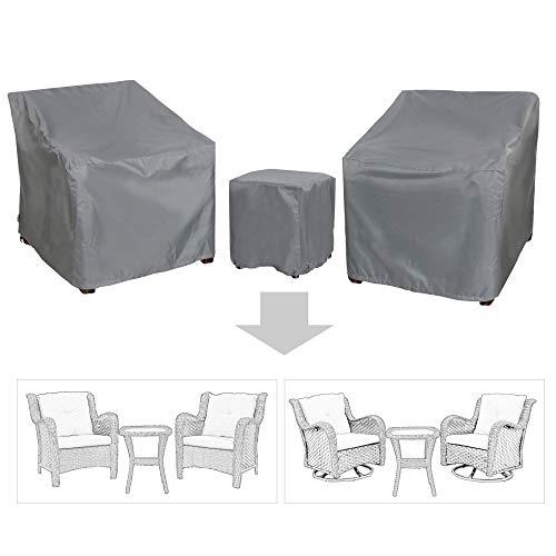 Baner Garden B15 3Piece Outdoor Veranda Patio Garden Furniture Cover Set with 600D Durable and Water Resistant Fabric