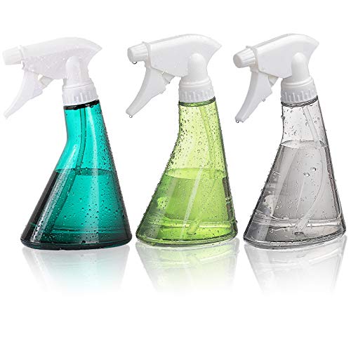 3PCS Plastic Spray Bottles 11oz Refillable Empty Spray Bottles with Mist and Stream Mode Trigger Sprayer for Plants Flowers Herbs Home Cleaning Garden Essential Oil