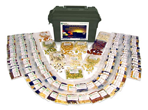Survival Essentials 144 Variety Ultimate Heirloom Seed Vault for Survival and Preparedness  23335 NonGMO Heirloom Seeds Packed in Superior Ammo Can for LongTerm Storage and Maximum Shelf Life