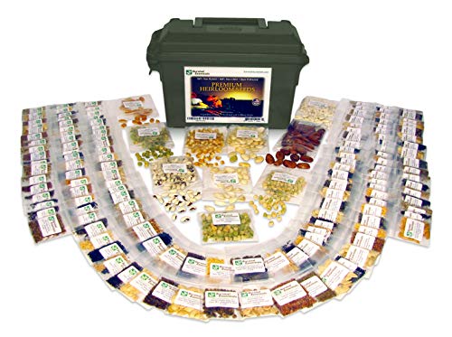 Survival Essentials 144 Variety Ultimate Heirloom Seed Vault for Survival and Preparedness  23335 NonGMO Heirloom Seeds Packed in Superior Ammo Can for LongTerm Storage and Maximum Shelf Life