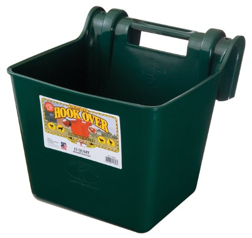 Little Giant Plastic Hook Over Feeder (Green) Heavy Duty Mountable Livestock  Pet Feed Bucket (15 Quart) (Item No HF15GREEN)