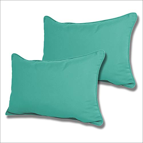 Comfort Classics Inc Set of 2 Sunbrella OutdoorIndoor Welted Lumbar Pillows (Aruba)