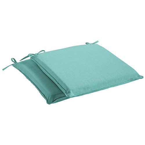 Mozaic Sunbrella IndoorOutdoor Cushion Corded Chair Pad Set 2 Count (Pack of 1) Canvas Aruba