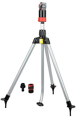 Eden 11530 MultiPattern Turbo Gear Drive Metal Tripod Sprinkler Plus Misting System wQuick Connect Starter Kit 360 Degree Coverage