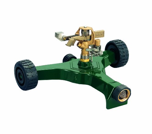 Orbit 56186N Brass Impact Sprinkler on Wheeled Base Green