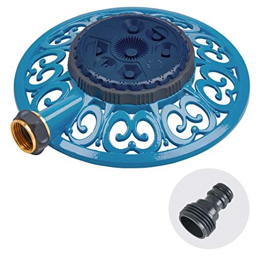 Sprout 65102AMZ Melnor Metal 8Pattern Sprinkler and QuickConnect Product Adapter Amazon Bundle Blueberry Blue
