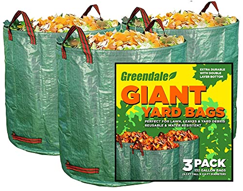 3 Pack of 132 Gallon Bags  Perfect for Lawn Garden Leaf  Leaves Yard Debris  Waste Storage and Pool Accessories  Reinforced Bottom  Giant XL Size