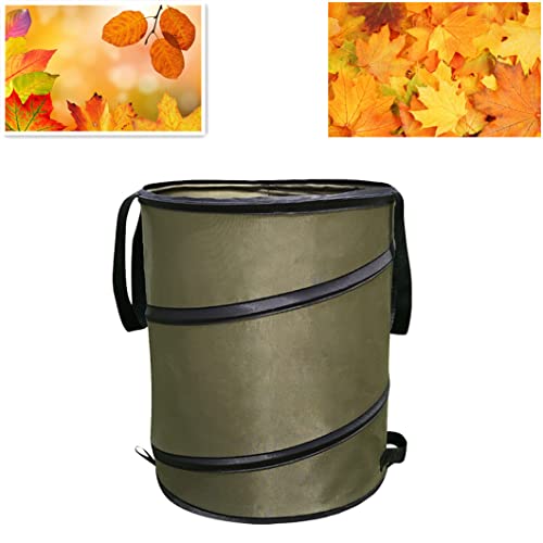 DENPETEC Yard Waste BagGardening Bag10 Gallon Garden Leaf Bags Release Buckle Home Leaf Container Collapsible Trash CanReusable Garden Waste Bag