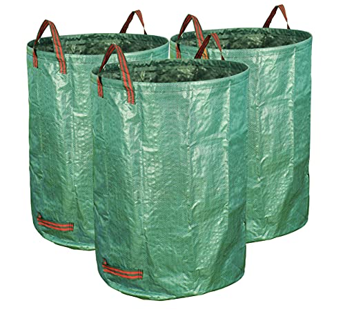 Gardzen 3Pack 40 Gallon Yard Waste Bags  Reuseable Heavy Duty Gardening Bags Lawn Pool Garden Leaf Waste Bag