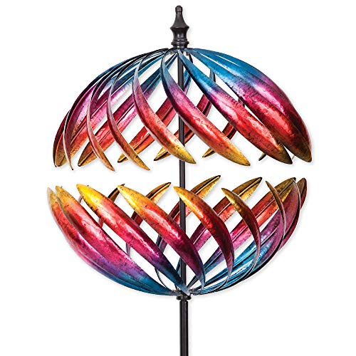 Bits and Pieces  Magnificent Jupiter TwoWay Giant 22 Inch Diameter Wind Spinner  Multicolor Kinetic Garden Windspinner  Decorative Lawn Ornament Wind Mill  Unique Outdoor Lawn and Garden Décor