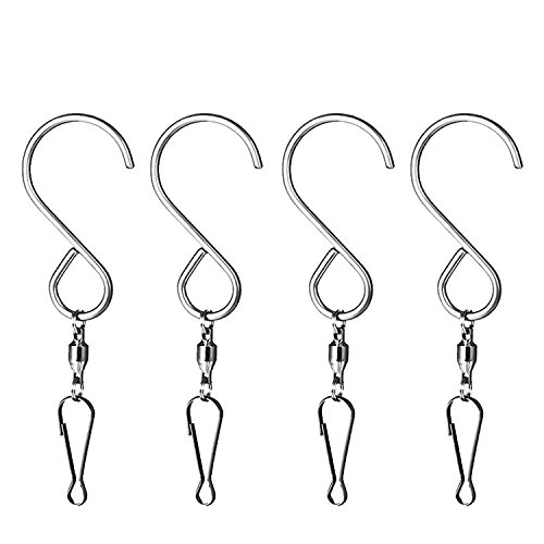 Mudder 1 Party Supply (4 Pack) Swivel Hooks Clips for Hanging Wind Spinners Crystal Twisters a