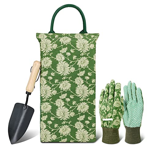 Colwelt Garden Kneeling Pad Set 3 Piece Includes Comfortable Kneeling Mat Garden Trowel and Garden Gloves Thick Foam Kneeler Mat for Gardening Workout 165 x 83 x 2 in (Vintage Floral)