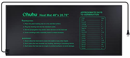Ohuhu Seedling Heat Mat for Plants 10 x 2075 MET Certified IP67 Water Resistant Heating Pad for Indoor Home Gardening Hydroponic Germination 21W Durable Seed Starter Warming Mats