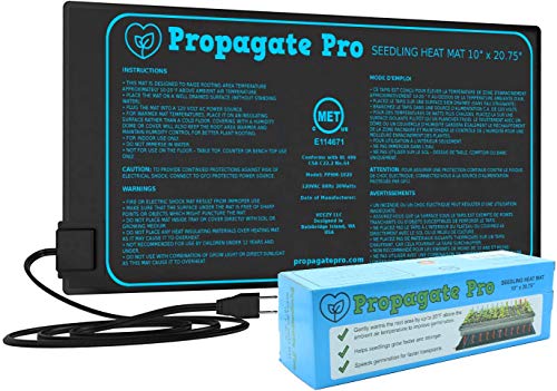 Propagate Pro Seedling Heating Mat  Fits (1) Standard 1020 Tray  Germination Grow Heat Pad for Seed  Starter Plants Soil Warmer for Indoor Home Gardening (10x20 Single)