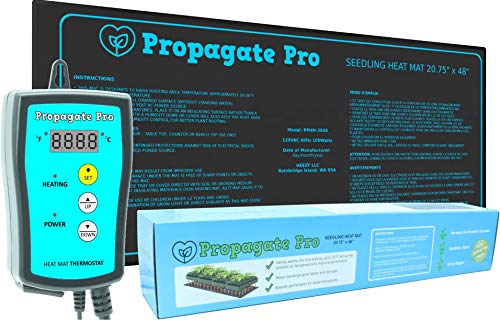 Propagate Pro Seedling Heating Mat  Fits (1) Standard 1020 Tray  Germination Grow Heat Pad for Seed  Starter Plants Soil Warmer for Indoor Home Gardening (20x48 Single  Heating Thermostat)