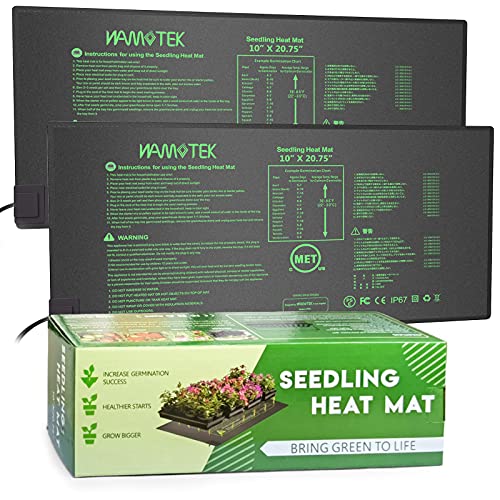 Plant Heat Mat 10 x 2075 inches 2 Pack Durable Waterproof Seed Germination Heating Mat Warm Hydroponic Heating Pad MET Standard