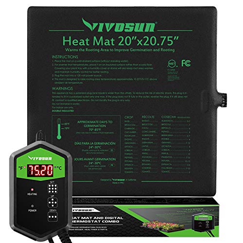 VIVOSUN 20 x 2075 Seedling Heat Mat and Digital Thermostat Combo Set