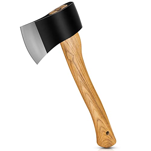 Eletorot Camping Hatchet 145 Wood Chopping Axe Splitting Small Camping Axe Wooden Handle Camping Hand Tools Gift Ideas for Men Dad Husband (Black)