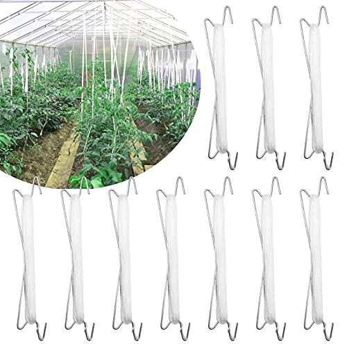 Broadsheet Tomato Hooks and Tomato Twine 10 Pcs Plant Climbing Hooks and 33ft Garden Twine for Climbing Plants Metal Vine Tie Support Tool for Cherry Flower Vegetable to Avoid Pinch or Fall Off