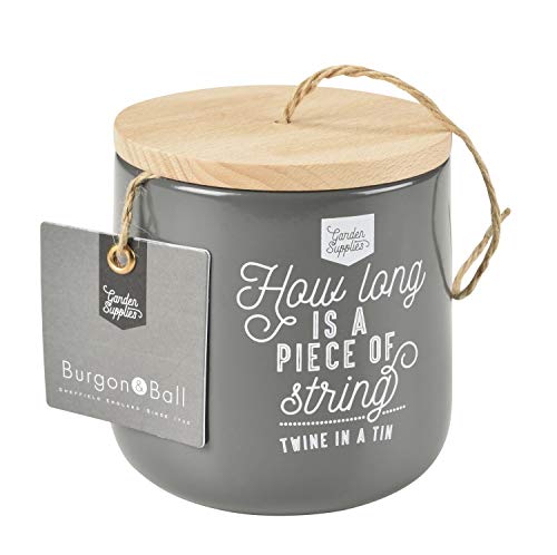 Burgon  Ball Twine String Jute Dispenser Storage Tin in Charcoal Grey  Holds All Your Garden String