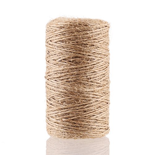 CCINEE 328 Feet Natural Jute Twine 1MM for Arts and Crafts Jute Rope Christmas Gift Packing String for Gardening String Natural Rustic String Gift wrap Twine