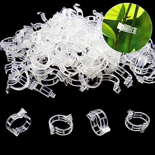 Llamaababie 200PCS Plant Support Clips Garden Support Clips Tomato Trellis Clips White Plastic Vertical Clamp for Flower Vine Twine Orchid Makes Garden Vegetables to Grow Uprightly and Healthily