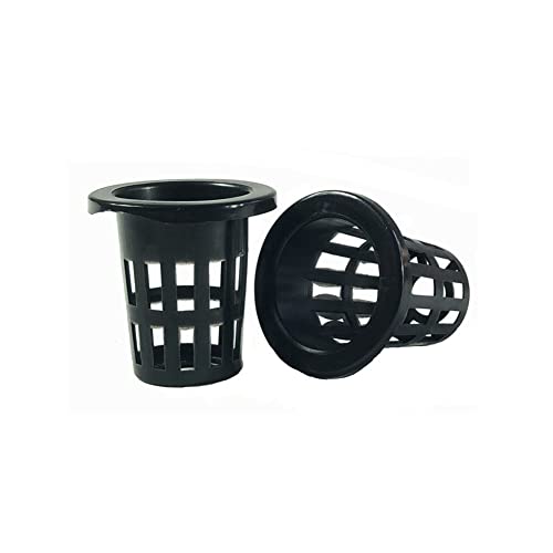 ADMIRING 175 Inch Black Plastic Net Cup Pot for Hydroponic 50PCS Aquaponics Seed Growing Media Pot Basket for Hydroponic Supplies Indoor