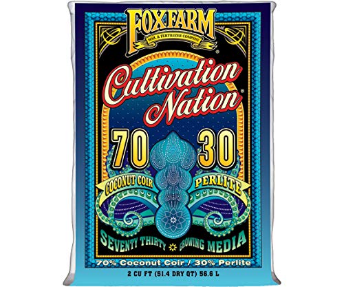 FoxFarm FX17090 Cultivation Nation 7030 2 cu ft Coconut Coir  Perlite Blue