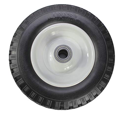 MaxxHaul 50502 12 Flat Free Solid Polyurethane AllPurpose Replacement Tire for Trailer Dollies Hand Trucks Garden Carts 12 inch Black