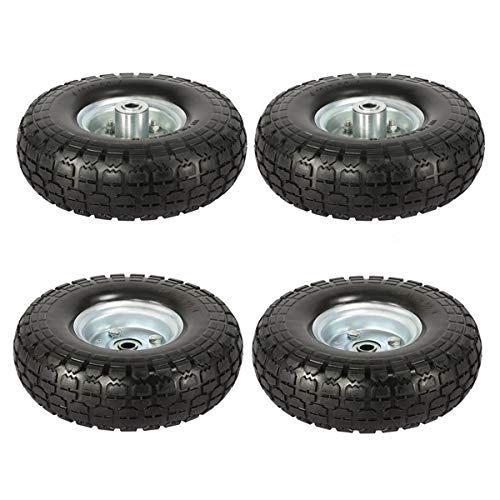 Yaheetech 10inch Solid Wheelbarrow Trailer Tires Sack Truck Garden Cart Tries Wheel 58inch Bearings for LawnGardenBeachTrolleyWagonSnowblowerGenerator 4 Pack