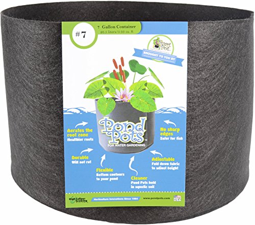 Smart Pots 23007 Pond Flexible Aquatic Plant Container for Water Gardening 7 Gallon Black