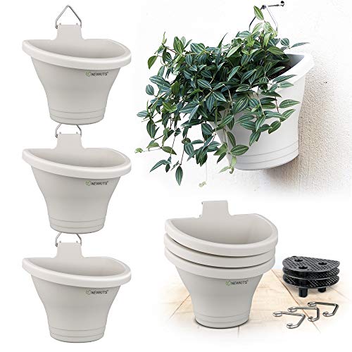 Hanging Vertical Planter NEWKITS 3 Pcs Modular Hanging Planters Free Combination Wall Planter for Yard Garden Outdoor and Indoor Hanging Decorations  White