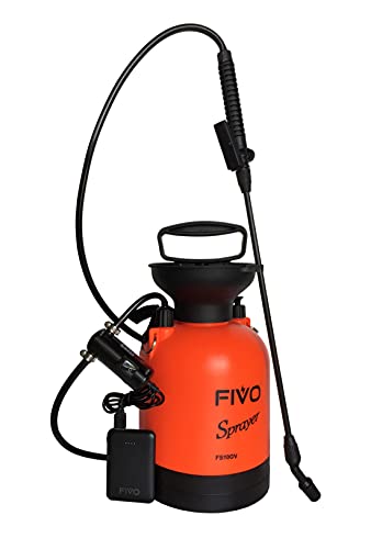 Battery Powered Sprayer and Pressure Sprayer Dual Functions for Lawn and Garden with Rechargeable Lithium Ion Power Bank and Shoulder Strap (08 Gallon)