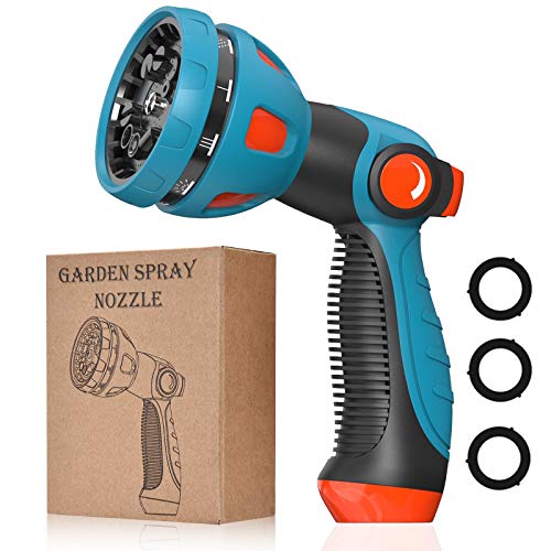 Garden Hose Nozzle  10 Adjustable Patterns Metal High Pressure Hose Nozzle Garden Hose Spray Nozzle with Thumb Control Design Hose Sprayer for Garden  Lawns Watering Cleaning Pets  Car Washing