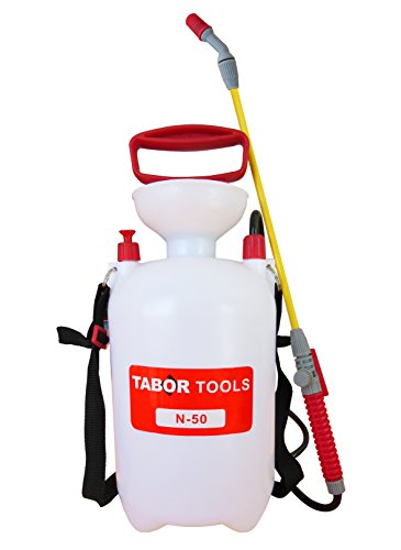 TABOR TOOLS 13 Gallon Lawn and Garden Pump Pressure with Pressure Relief Valve Adjustable Shoulder Strap and Adjustable Wand Nozzle (13 Gallon Yellow Wand) N50A