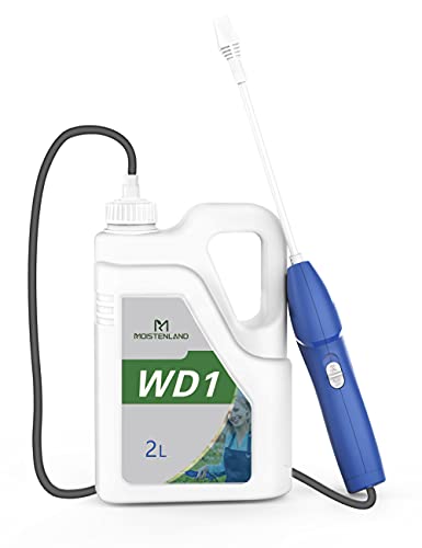 moistenland Pumpless Battery Powered Sprayer 68oz2L Handheld Sprayer for IndoorOutdoor Weeding Lawn  Garden Household Cleaning(Blue)