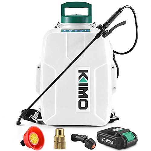 Battery Powered Backpack Sprayer KIMO 3 Gallon Garden Sprayer w 20Ah Battery for Long Time Spray 2 Extended Wands No Manual Pumping Required Electric Sprayer for Weeding Spraying Cleaning
