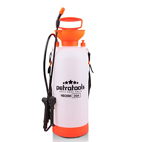 PetraTools 2 Gallon Pump Sprayer Lawn and Garden Sprayer Weed Sprayer and Yard Sprayer Chemical Sprayer and Plant Sprayer Hand Pump Sprayer 2 Gallon Sprayer Sprayers in Lawn and Garden  HD200