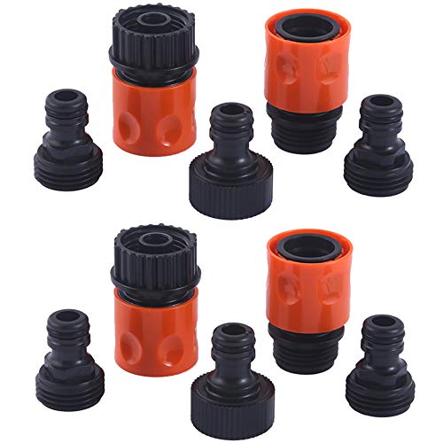HQMPC Plastic Garden Hose Connector Garden Quick Connectors 34 GHT Female and Male Couplers 34 Female Males Male Nipples 2sets(10PCS CONNECTORS)