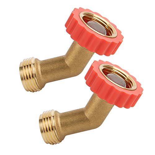 Watflow 45 Degree LeadFree Brass Hose Saver Hose Protector Garden Hose Connector45 Degree Hose Fitting Water Hose Saver 2 Pcs