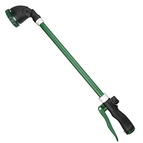 FLORIAX Watering Wand with Rotating Head Heavy Duty 24 Inch Ergonomic Sprayer Wand with Trigger Adjustable Spray Garden Hose Nozzles Hanging Basket Wand with Flow Control No Assembly Required Wand
