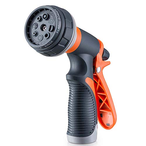 Gsinodrs Garden Hose Nozzle Heavy Duty Hose Nozzle with 8 Adjustable Watering Patterns Multifunctional High Pressure Hose Nozzle Sprayer for Home Watering Lawns and Garden Car Cleaning