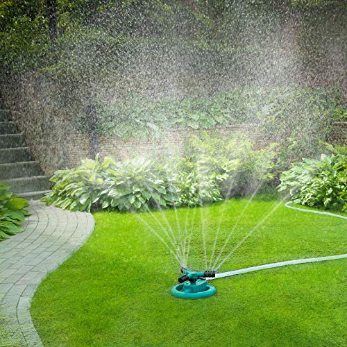 GOLDFLOWER Garden Sprinkler Adjustable 360 Degree Rotation Lawn Sprinkler Large Area Coverage Multipurpose Yard Sprinklers for Plant Irrigation and Kids Playing