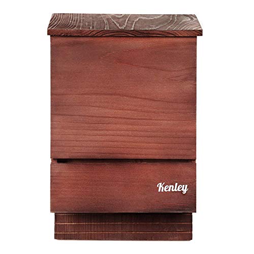 Kenley Bat House  Outdoor Bat Box Shelter with Large Double Chamber  Handcrafted from Cedar Wood  Easy for Bats to Land and Roost  Weather Resistant  Ready to Install