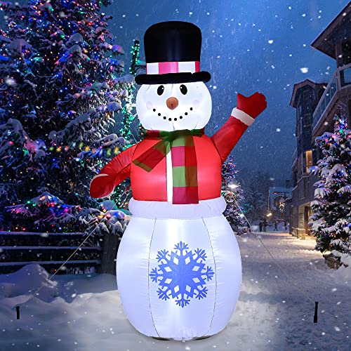 BEBEKULA Christmas Inflatables Snowman Outdoor Decorations 525FT Christmas Blow Up Yard Decorations with Builtin LED Lights for Winter Garden Lawn Christmas Outdoor Decorations