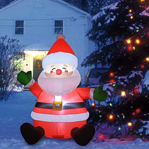 COMIN Christmas Inflatables 5FT Santa Claus with Bright LED Light Yard DecorationChristmas Blow Up Yard DecorationChirstmas Inflatables Clearance for Xmas PartyIndoorOutdoorGardenYard Lawn