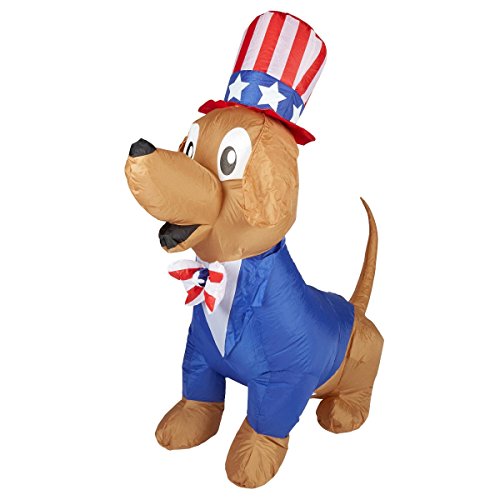 Patriotic Inflatable 5 Uncle Sam Puppy Dog By Gemmy