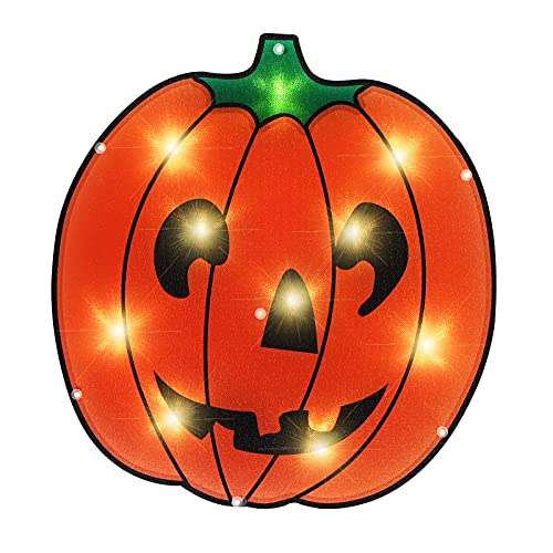 Alladinbox 17 Prelit Pumpkin Decorations Window Silhouette Holiday Display  Smiled Jack O Lantern  HangingTabletop Light Up Halloween Thanksgiving Fall Autumn Decor (Battery not Included)